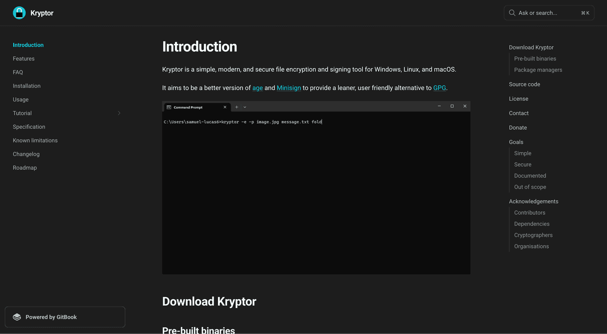 Kryptor interface