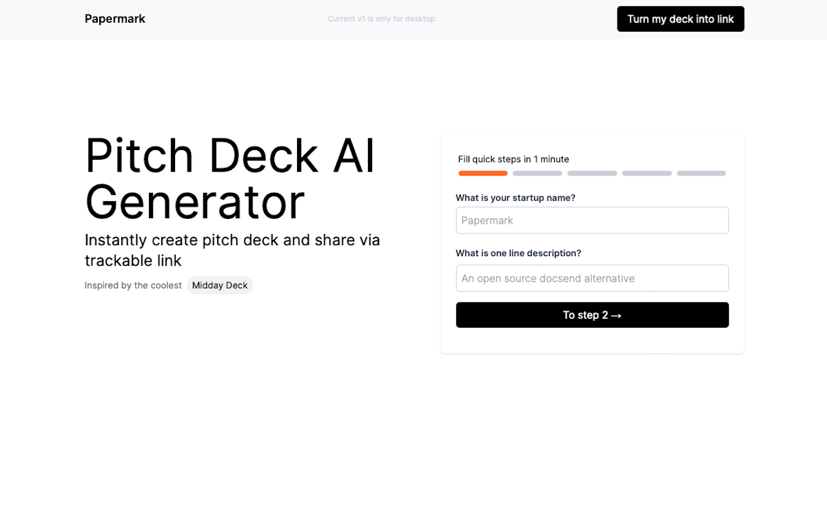 AI pitch deck generator