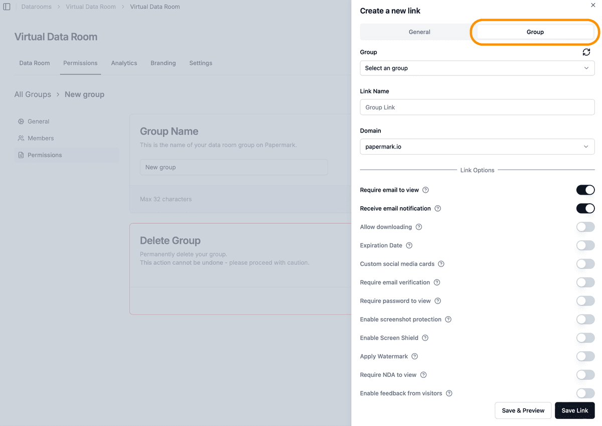 Groups for permissions